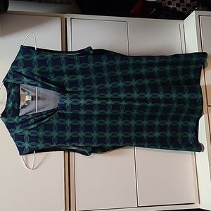 Blue and green pattern banana republic top